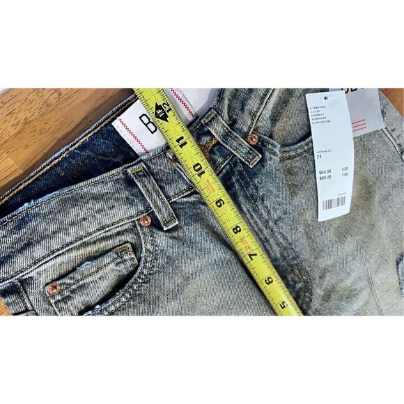 BDG URBAN OUTFITTER DARK DISTRESSED COWBOY JEANS WOMENS SIZE 24 NEW - Picture 8 of 11